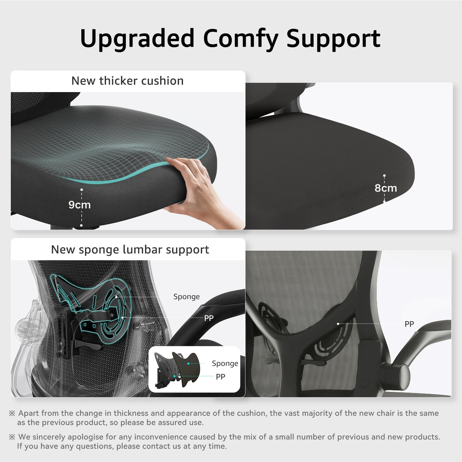 HBADA Butterfly Office Chair-J3 black upgraded comfy support