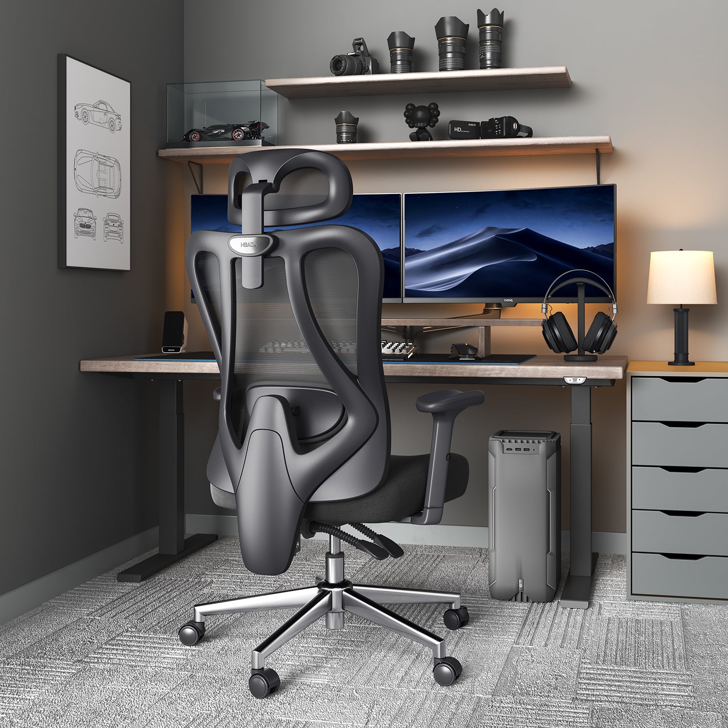 HBADA P3 Ergonomic Office Chair without Footrest black