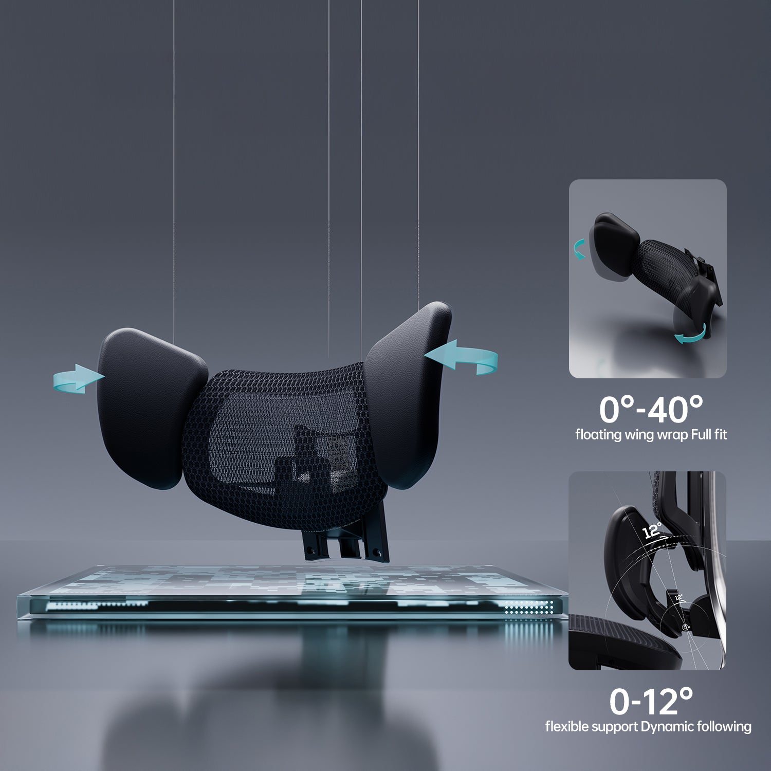 HBADA E3 Ultra Ergonomic Office Chair Futuristic(with Footrest) black lumbar support