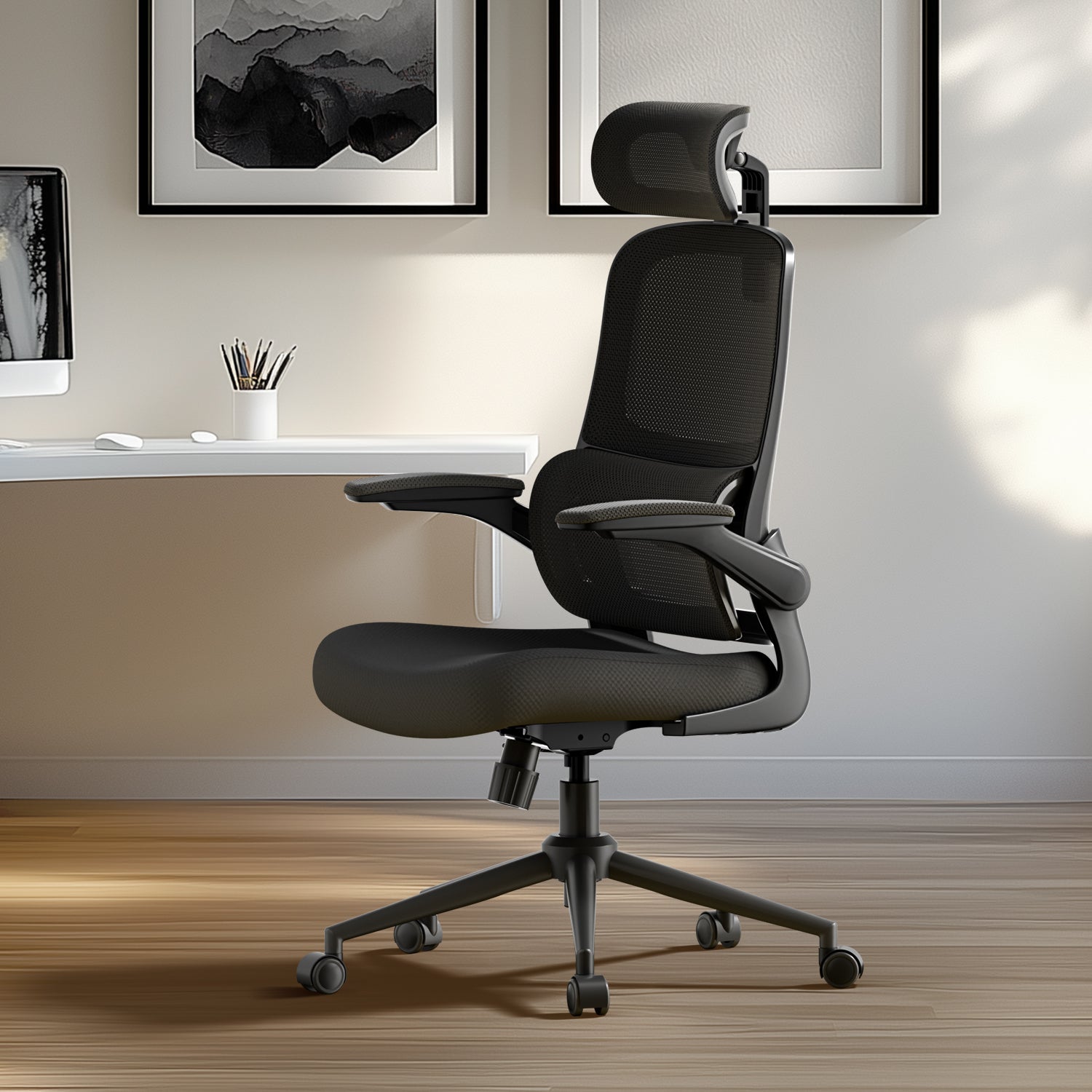 Hbada P1 Ergonomic Office Chair black in room