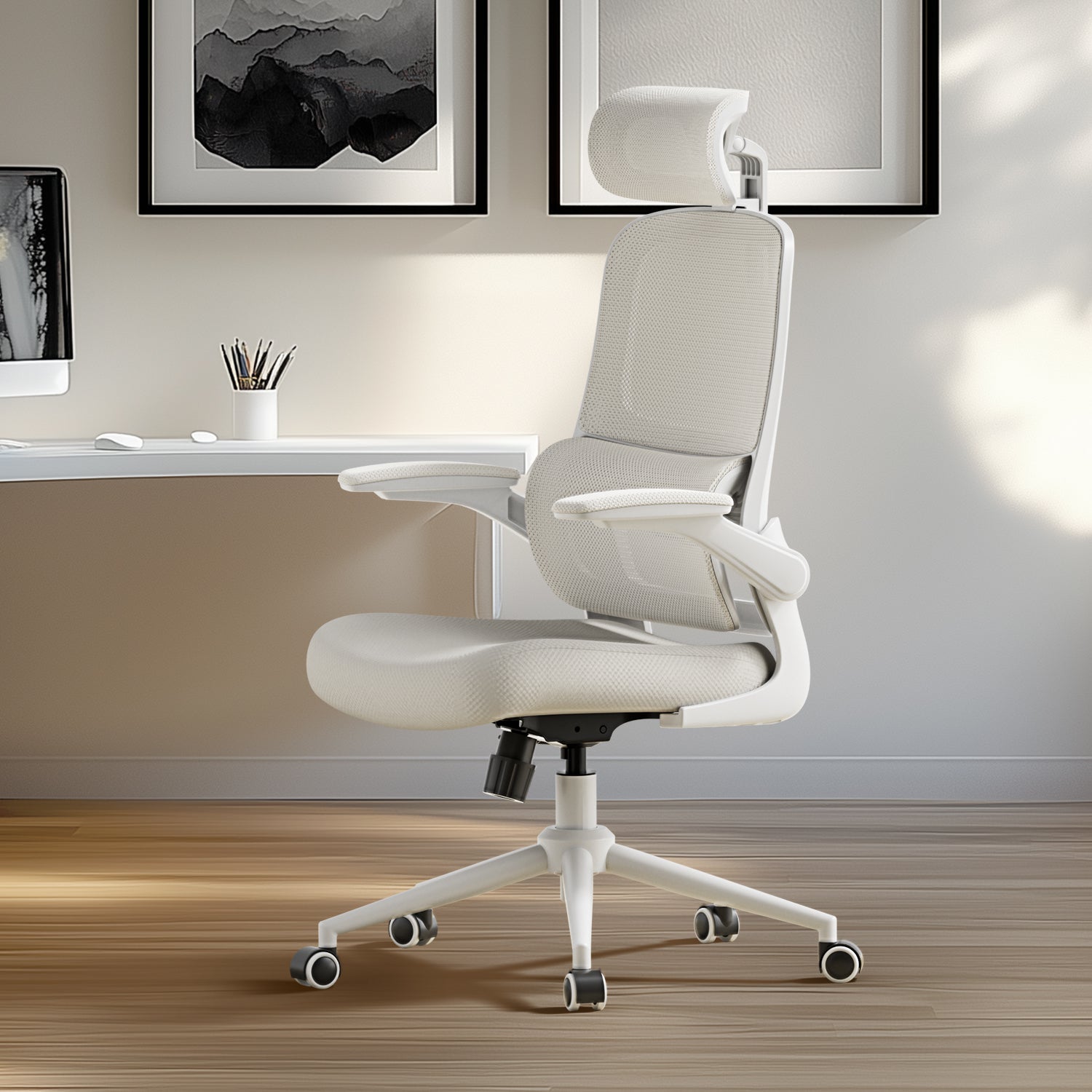 Hbada P1 Ergonomic Office Chair white in room
