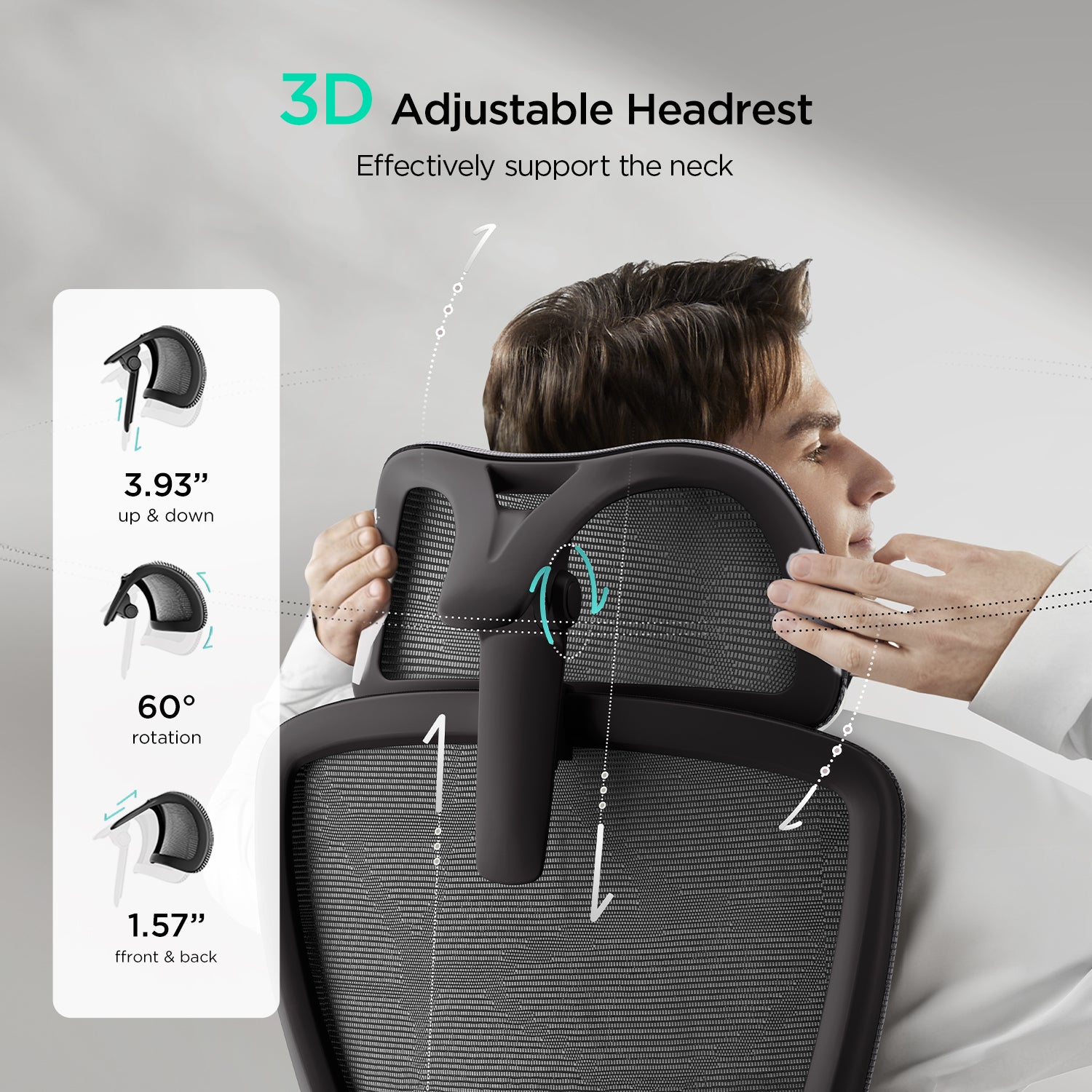 Hbada E2 Pro Ergonomic Office Chair black headrest