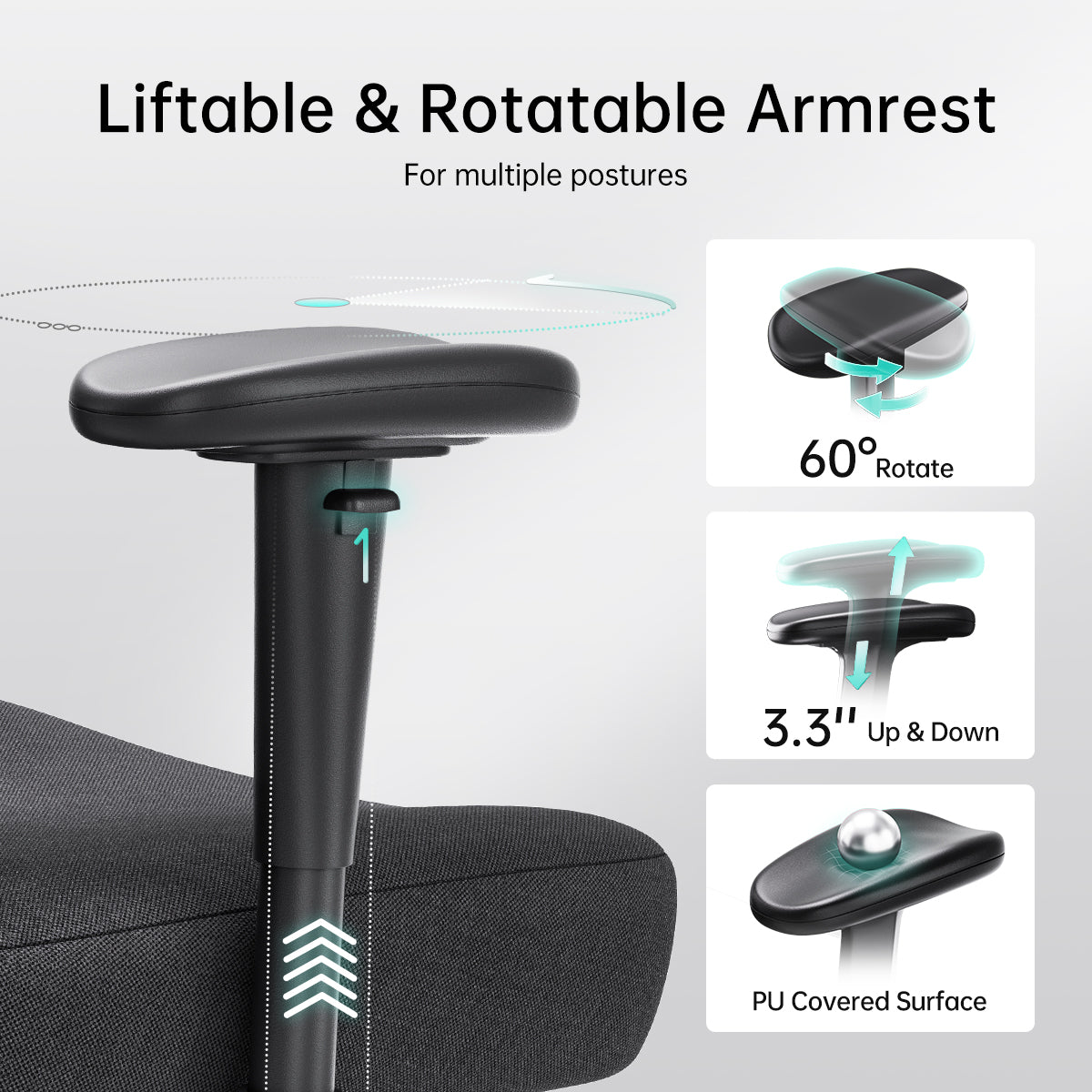 HBADA P3 Ergonomic Office Chair, Desk Chair with Footrest