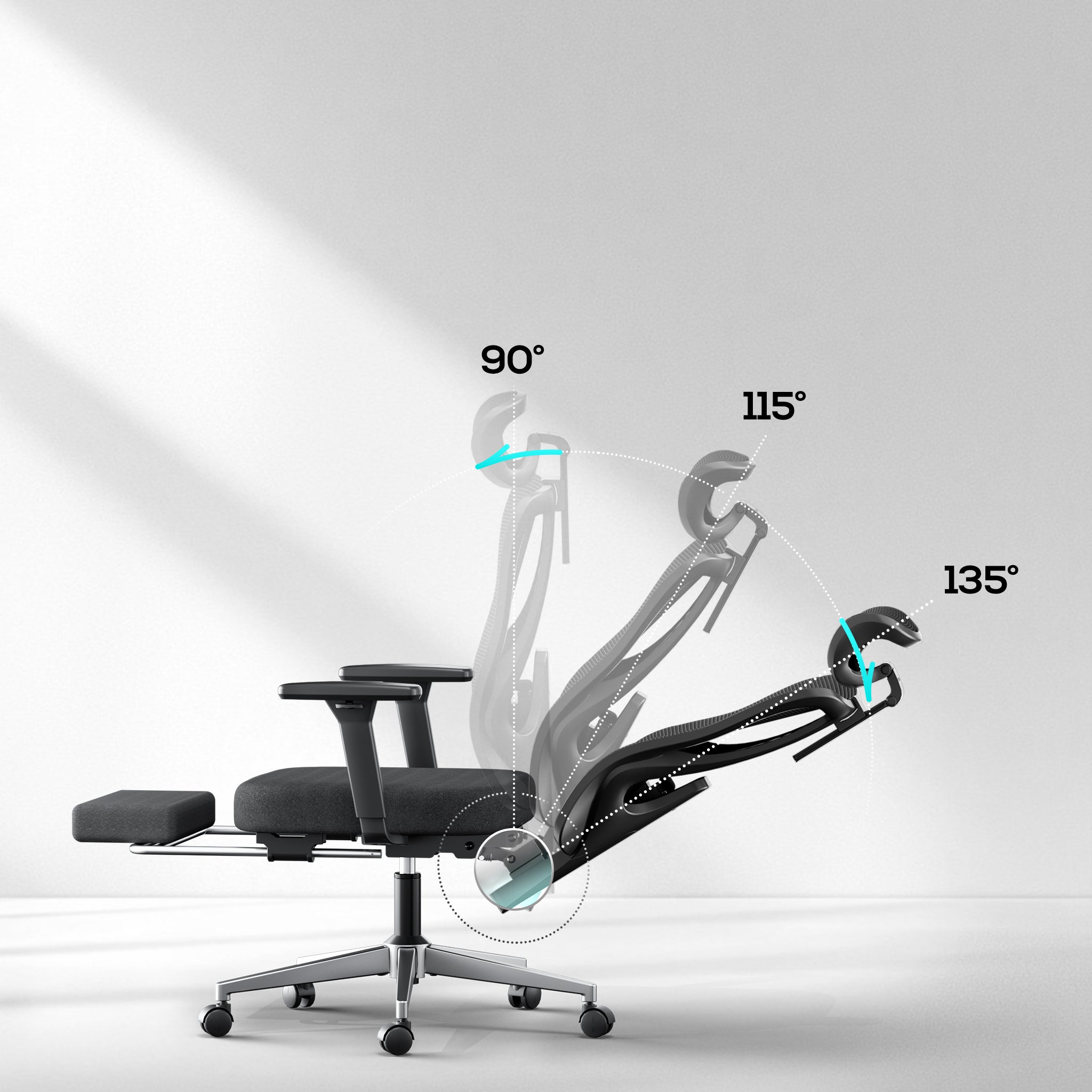 HBADA P3 Ergonomic Office Chair, Desk Chair with Footrest