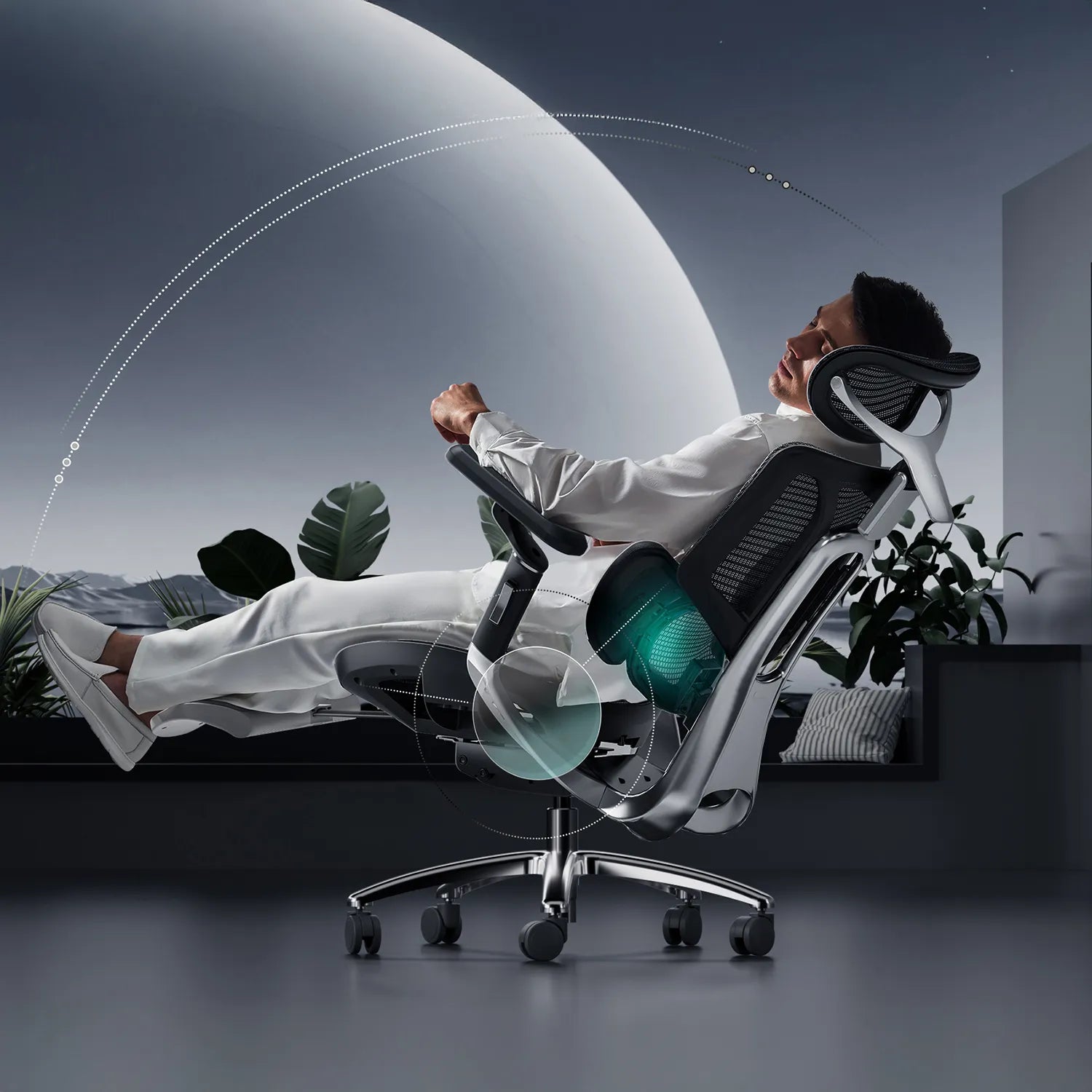 HBADA E3 Ultra Ergonomic Office Chair Futuristic(with Footrest)